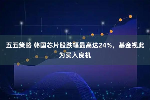 五五策略 韩国芯片股跌幅最高达24%，基金视此为买入良机